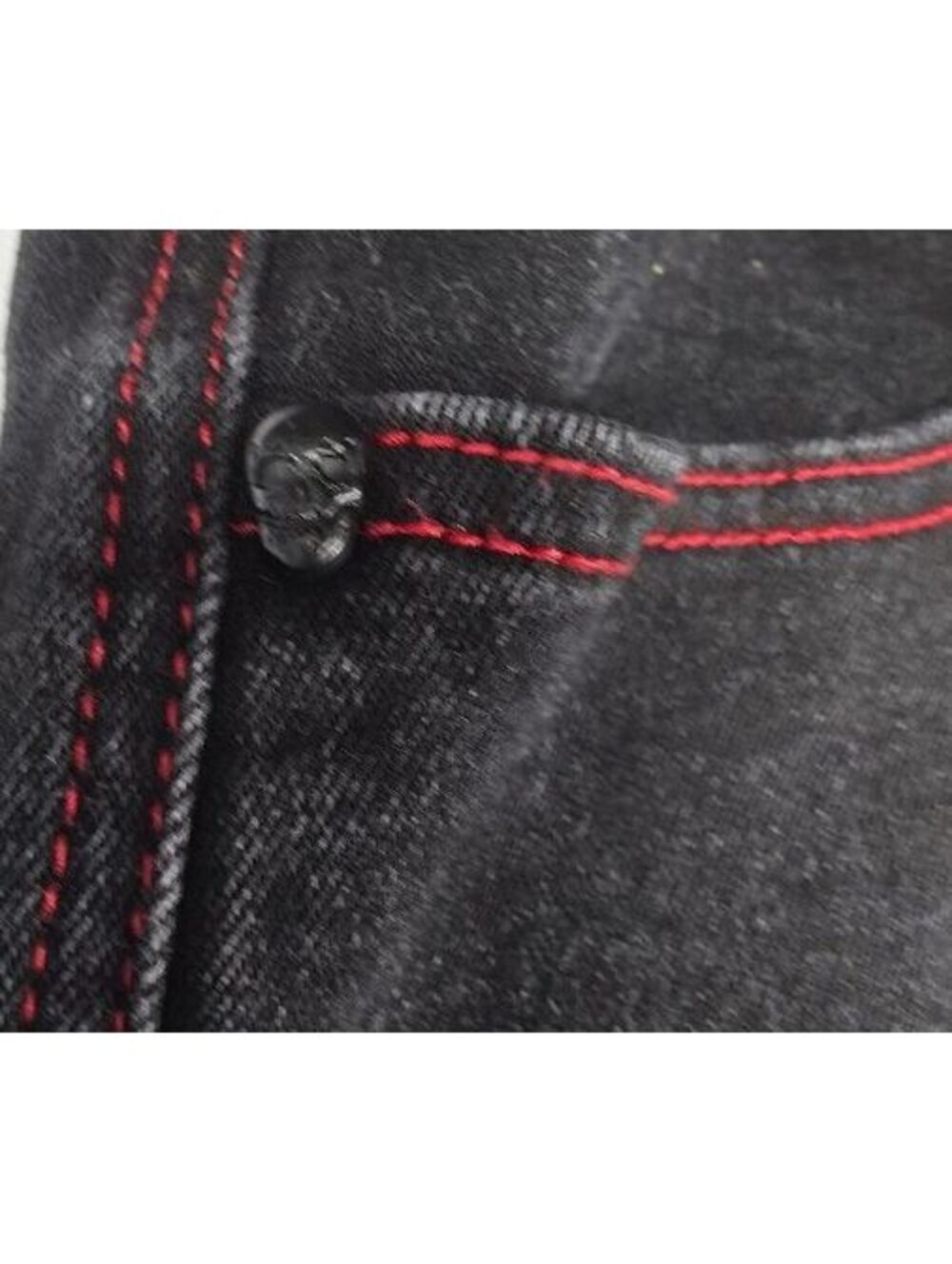 Hot Topic Goth Black Red Tripp Style Cargo Jeans Zip Off Star Flare Jeans 7 - Picture 6 of 10